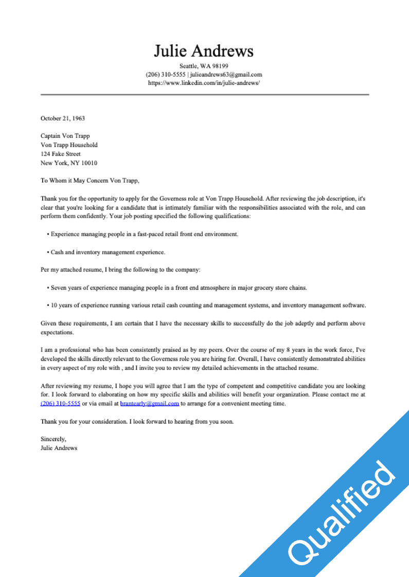 Example Cover Letter